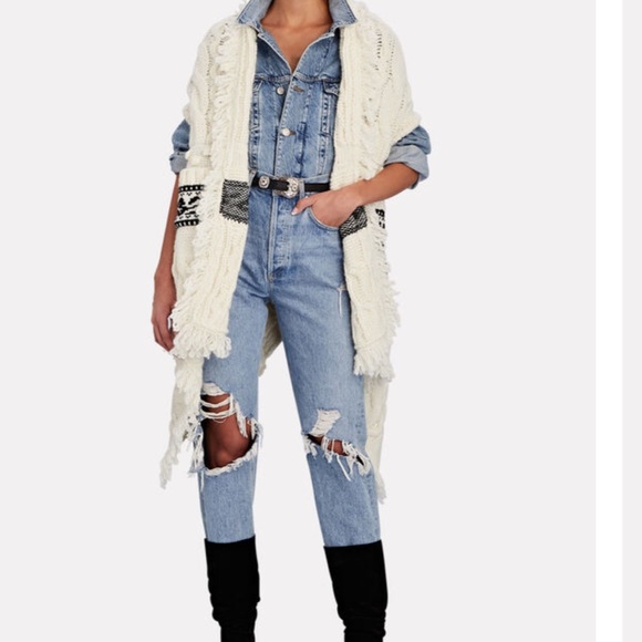 Hayley Menzies ‘Dakota’ Cable Knit Cardigan Vest Blanket Style One Size - Picture 4 of 10